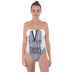 Vulcan Thing Tie Back One Piece Swimsuit by Howtobead