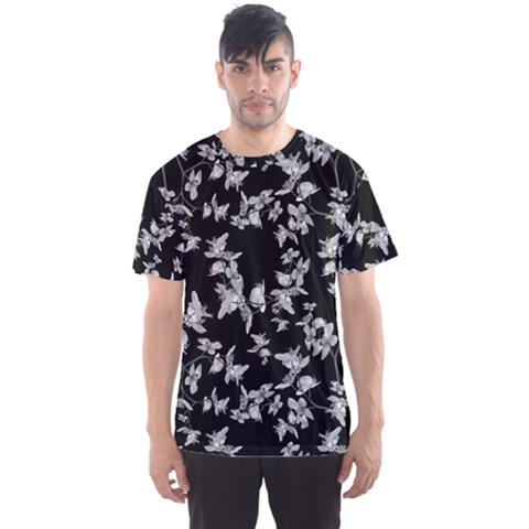 Dark Orquideas Floral Pattern Print Men s Sports Mesh Tee by dflcprints