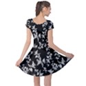 Dark Orquideas Floral Pattern Print Cap Sleeve Dress View2