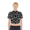 Dark Orquideas Floral Pattern Print Cotton Crop Top View2