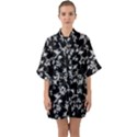 Dark Orquideas Floral Pattern Print Quarter Sleeve Kimono Robe View1