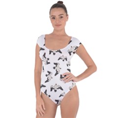 Birds Pattern Photo Collage Short Sleeve Leotard  by dflcprints