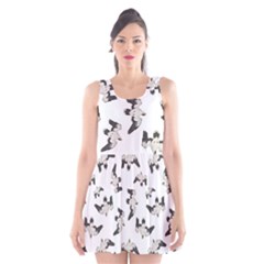 Birds Pattern Photo Collage Scoop Neck Skater Dress by dflcprints