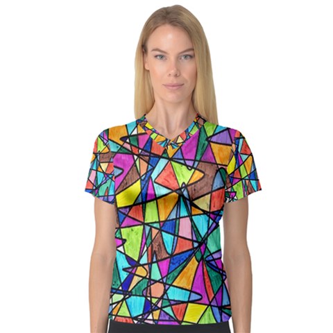 Pattern-13 V-neck Sport Mesh Tee by ArtworkByPatrick