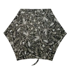 Black And White Leaves Pattern Mini Folding Umbrellas by dflcprints