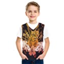 Cute Little Tiger With Flowers Kids  SportsWear View1