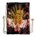 Cute Little Tiger With Flowers Drawstring Bag (Large) View2