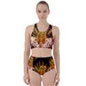 Cute Little Tiger With Flowers Racer Back Bikini Set View1