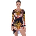 Cute Little Tiger With Flowers Asymmetric Cut-Out Shift Dress View1