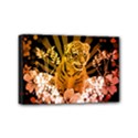 Cute Little Tiger With Flowers Mini Canvas 6  x 4  View1