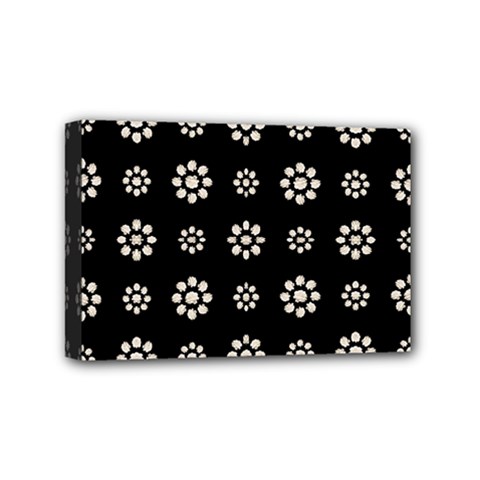 Dark Stylized Floral Pattern Mini Canvas 6  X 4  by dflcprints