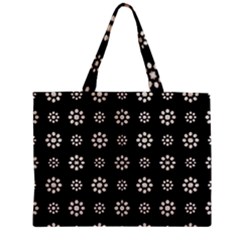 Dark Stylized Floral Pattern Zipper Mini Tote Bag by dflcprints