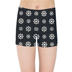 Dark Stylized Floral Pattern Kids Sports Shorts by dflcprints