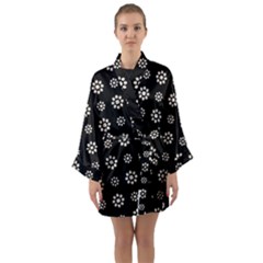 Dark Stylized Floral Pattern Long Sleeve Kimono Robe by dflcprints