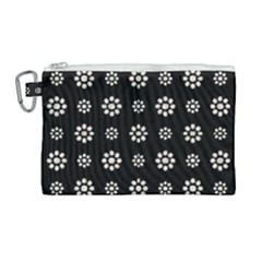 Dark Stylized Floral Pattern Canvas Cosmetic Bag (large) by dflcprints