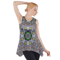 Summer Bloom In Floral Spring Time Side Drop Tank Tunic by pepitasart