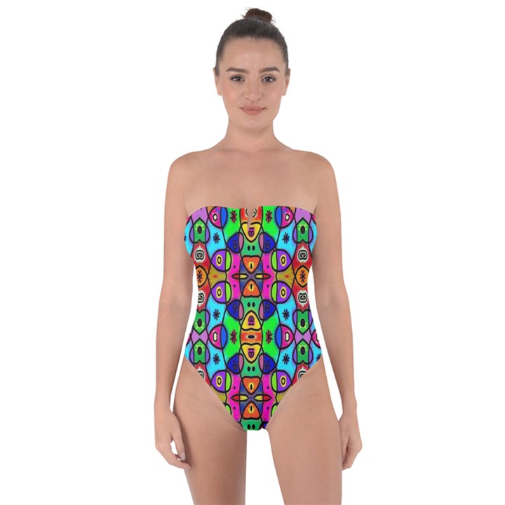 ARTWORK BY PATRICK-Pattern-18 Tie Back One Piece Swimsuit