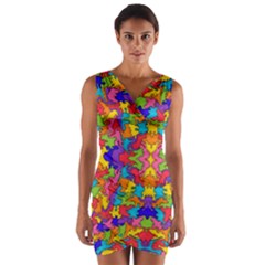 Artwork By Patrick-pattern-19 Wrap Front Bodycon Dress by ArtworkByPatrick