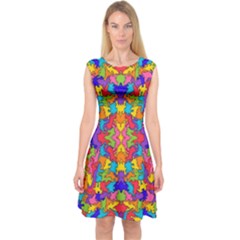 Artwork By Patrick-pattern-19 Capsleeve Midi Dress by ArtworkByPatrick