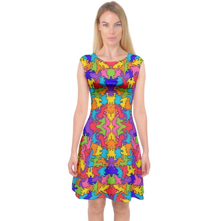 ARTWORK BY PATRICK-Pattern-19 Capsleeve Midi Dress