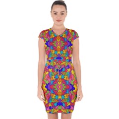 Artwork By Patrick-pattern-19 Capsleeve Drawstring Dress  by ArtworkByPatrick