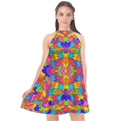 Artwork By Patrick-pattern-19 Halter Neckline Chiffon Dress  by ArtworkByPatrick