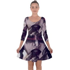 Femininely Badass Quarter Sleeve Skater Dress