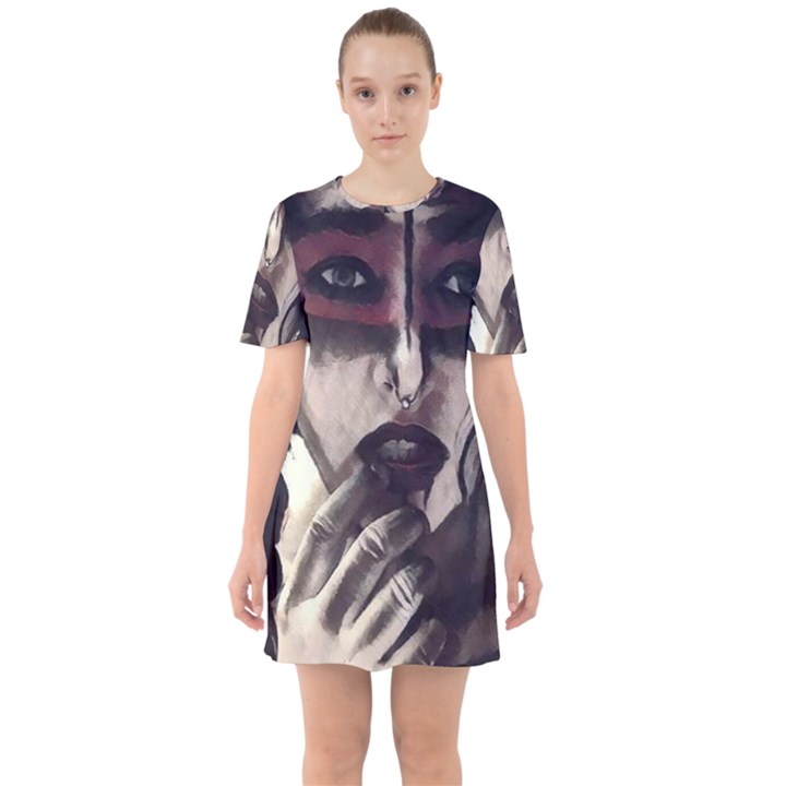 Femininely Badass Sixties Short Sleeve Mini Dress