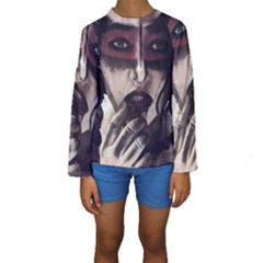 Femininely Badass Kids  Long Sleeve Swimwear by sirenstore