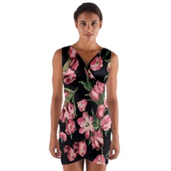 Pink Tulip Wrap Front Bodycon Dress by CasaDiModa