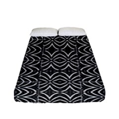 Black And White Tribal Print Fitted Sheet (full/ Double Size) by dflcprints