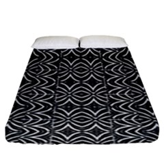 Black And White Tribal Print Fitted Sheet (king Size) by dflcprints