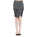 Black And White Tribal Print Midi Wrap Pencil Skirt View1