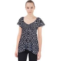 Black And White Tribal Print Lace Front Dolly Top by dflcprints