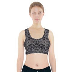 Black And White Tribal Print Sports Bra With Pocket by dflcprints