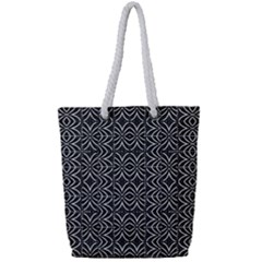 Black And White Tribal Print Full Print Rope Handle Tote (small) by dflcprints