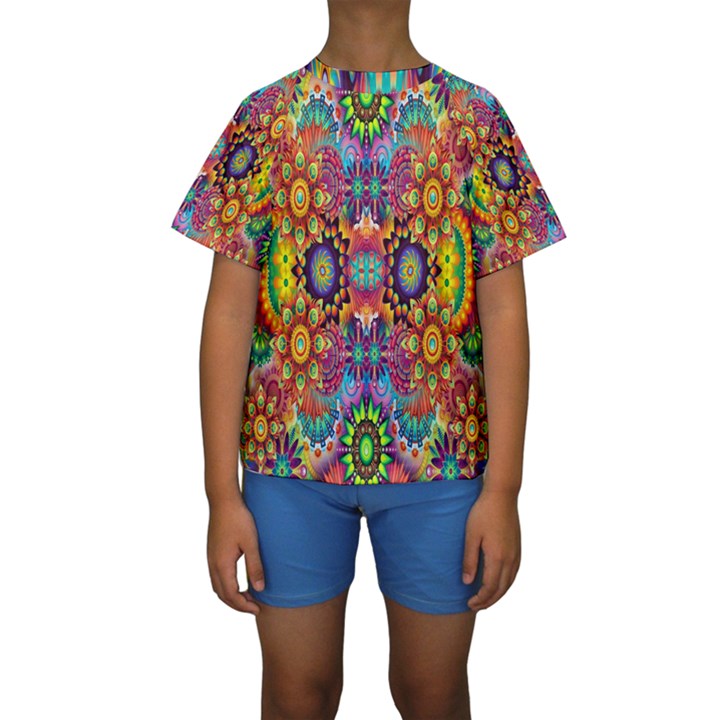 ARTWORK BY PATRICK-Pattern-22 Kids  Short Sleeve Swimwear