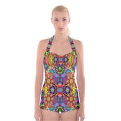 Artwork By Patrick-pattern-22 Boyleg Halter Swimsuit  by ArtworkByPatrick