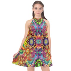 Artwork By Patrick-pattern-22 Halter Neckline Chiffon Dress  by ArtworkByPatrick