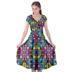 Artwork By Patrick-pattern-23 Cap Sleeve Wrap Front Dress by ArtworkByPatrick