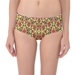 Pattern-25 Mid-waist Bikini Bottoms by ArtworkByPatrick