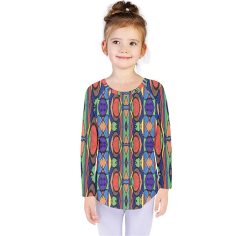 Pattern-26 Kids  Long Sleeve Tee by ArtworkByPatrick