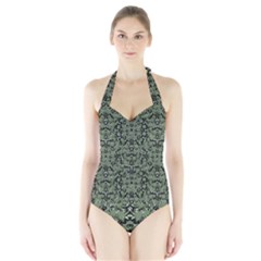 Camouflage Ornate Pattern Halter Swimsuit by dflcprints