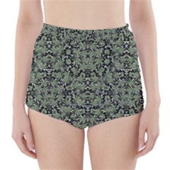 Camouflage Ornate Pattern High-waisted Bikini Bottoms by dflcprints