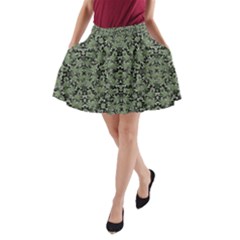 Camouflage Ornate Pattern A-line Pocket Skirt by dflcprints