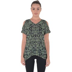 Camouflage Ornate Pattern Cut Out Side Drop Tee by dflcprints