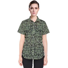 Camouflage Ornate Pattern Women s Short Sleeve Shirt