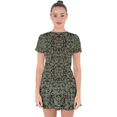 Camouflage Ornate Pattern Drop Hem Mini Chiffon Dress by dflcprints