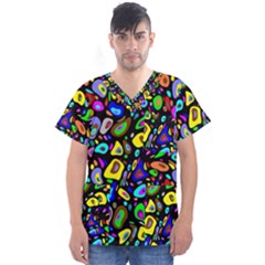 Artwork By Patrick-pattern-30 Men s V-neck Scrub Top