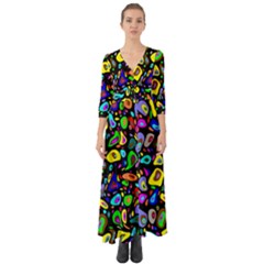 Artwork By Patrick-pattern-30 Button Up Boho Maxi Dress